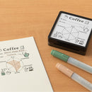 Midori Coffee Paintable Stamp with Paper and Highlighters | EndlessPens