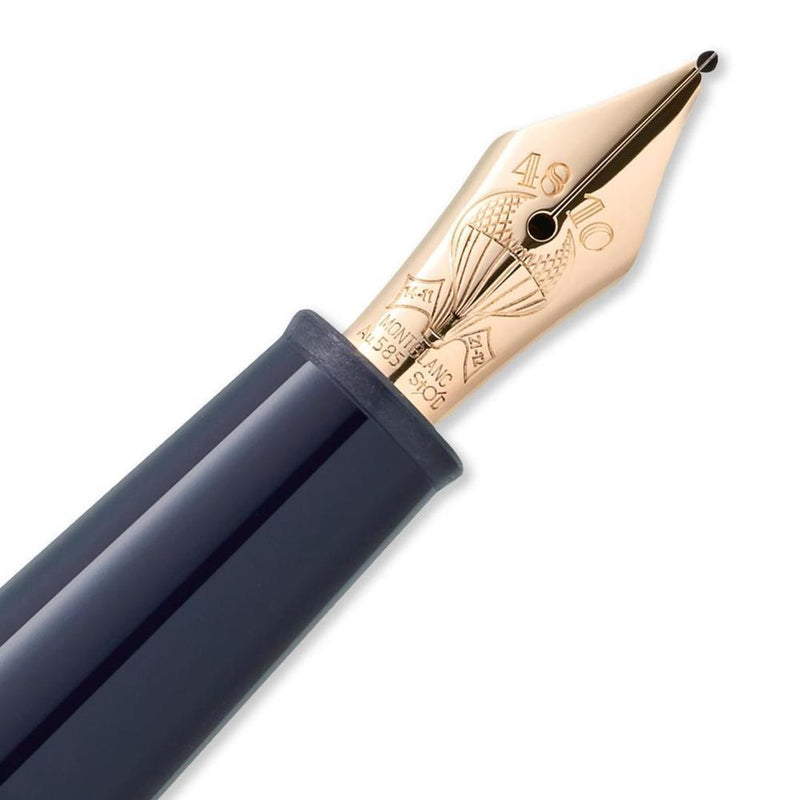 Montblanc 145 Meisterstück Around the World in 80 Days Classique Fountain Pen - Nib Close Up View | EndlessPens