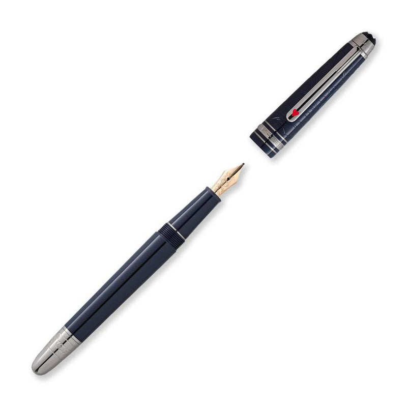 Montblanc 145 Meisterstück Around the World in 80 Days Classique Fountain Pen - Pen and Cap Cover Detached | EndlessPens