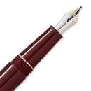 Montblanc 145 Meisterstück Classique Burgundy Red Fountain Pen - Steel Nib Close Up View | EndlessPens