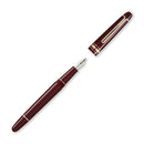 Montblanc 145 Meisterstück Classique Burgundy Red Fountain Pen - Pen and Cap Cover on White Background | EndlessPens