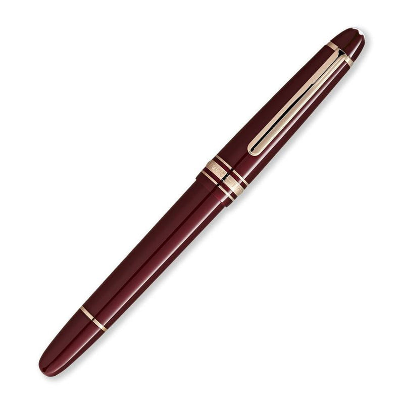 Montblanc 145 Meisterstück Classique Burgundy Red Fountain Pen - Pen with Cap Cover Attached | EndlessPens
