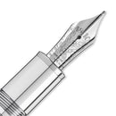 Montblanc 146 Meisterstück Glacier Solitaire Fountain Pen - Steel Nib Close Up View | EndlessPens