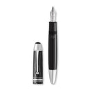 Montblanc 149 Meisterstück Origin Black Fountain Pen - Pen and Cap Cover on White Background | EndlessPens