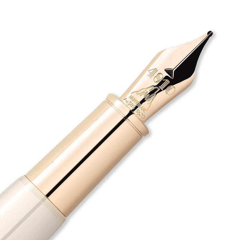 Montblanc Heritage Collection Rouge et Noir "Baby" Ivory Fountain Pen - Pen Nib Close Up | EndlessPens