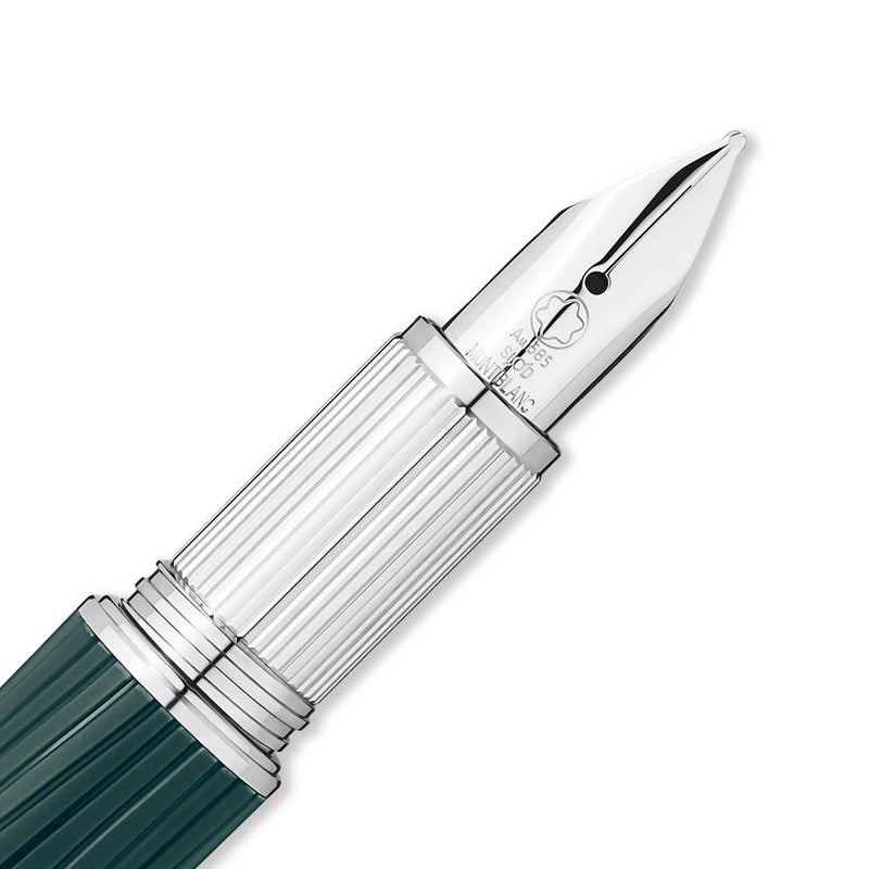 Montblanc StarWalker Polar Green Resin Fountain Pen - Steel Nib Close Up View | EndlessPens