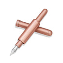 Monteverde Axis Matte Champagne Fountain Pen - Pen and Cap Cover on White Background | EndlessPens