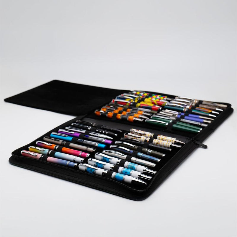 Monteverde Pen Case (36 Slots) - Deluxe Collection - Vegan Leather Zipper Pen Case