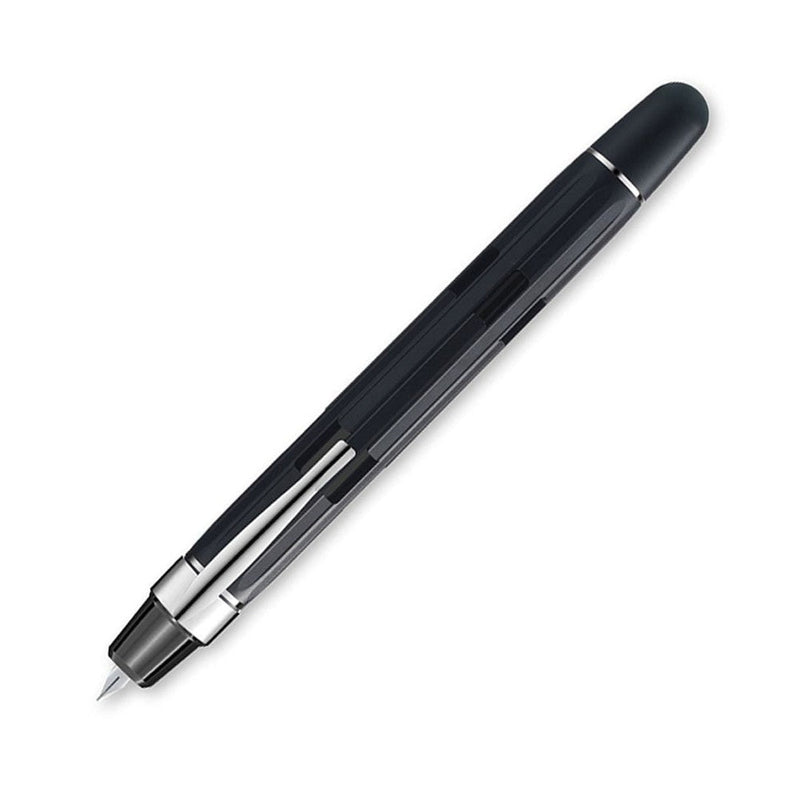 Nahvalur Eclipse Fountain Pen - Black Silver | EndlessPens