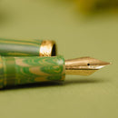 Nahvalur Nautilus Spring Fountain Pen - Close Up View Of The Gold Nib | EndlessPens