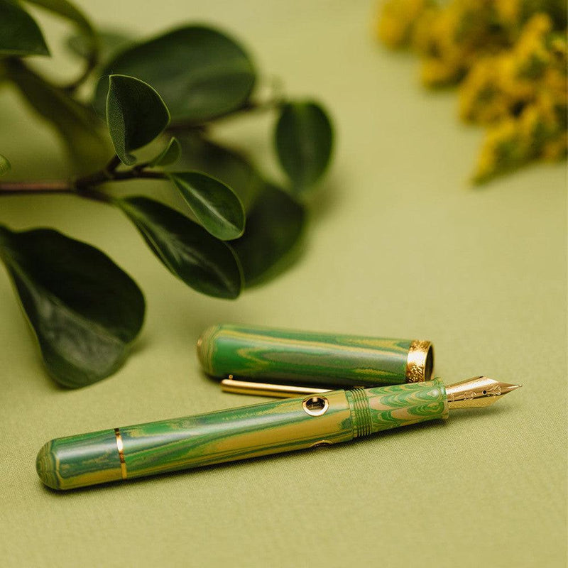 Nahvalur Nautilus Spring Fountain Pen - Gold Nib Material Exposed With Leaves | EndlessPens