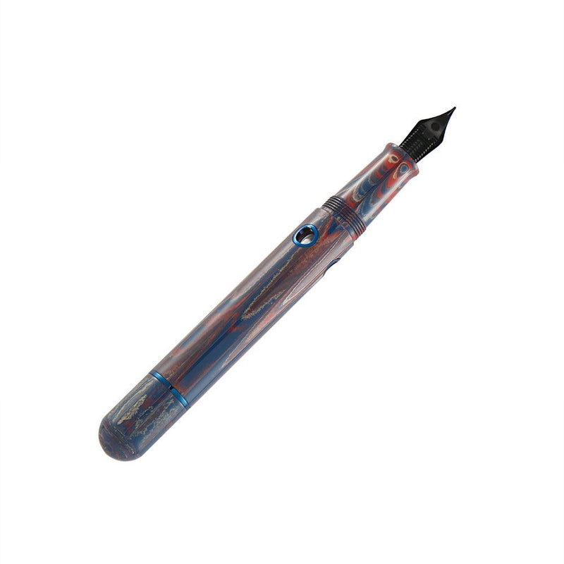 Nahvalur (Narwhal) Nautilus The Blue Ringed Fountain Pen - Nib Is Exposed