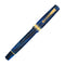 Omas Bologna Fountain Pen - Azzurro Diamante (Diamond Blue) Pen With Cap Cover On White Background | EndlessPens