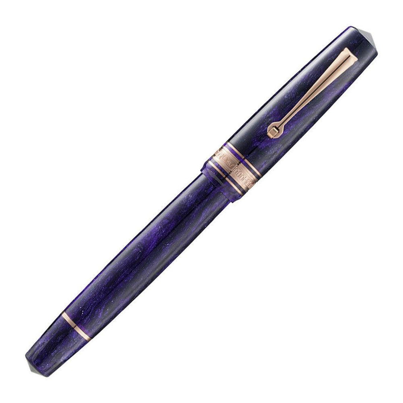 Omas Bologna Fountain Pen - With cap Cover Leaning To The Right In White Background | EndlessPens