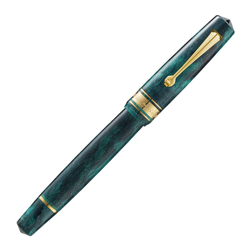 Omas Bologna Fountain Pen - Smeraldo Elegante (Elegant Emerald) On White Background | EndlessPens