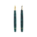 Omas Bologna Fountain Pen - Two Smeraldo Elegante (Elegant Emerald) Pens With Nib Exposed | EndlessPens