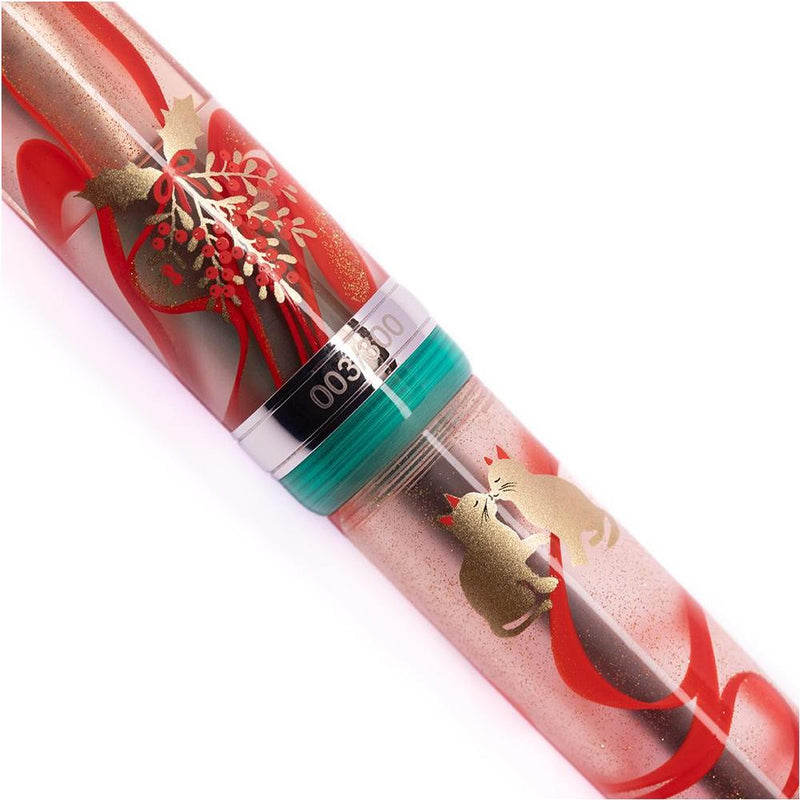 Opus 88 Jazz Under the Mistletoe Fountain Pen - Pen Body Close Up | EndlessPens