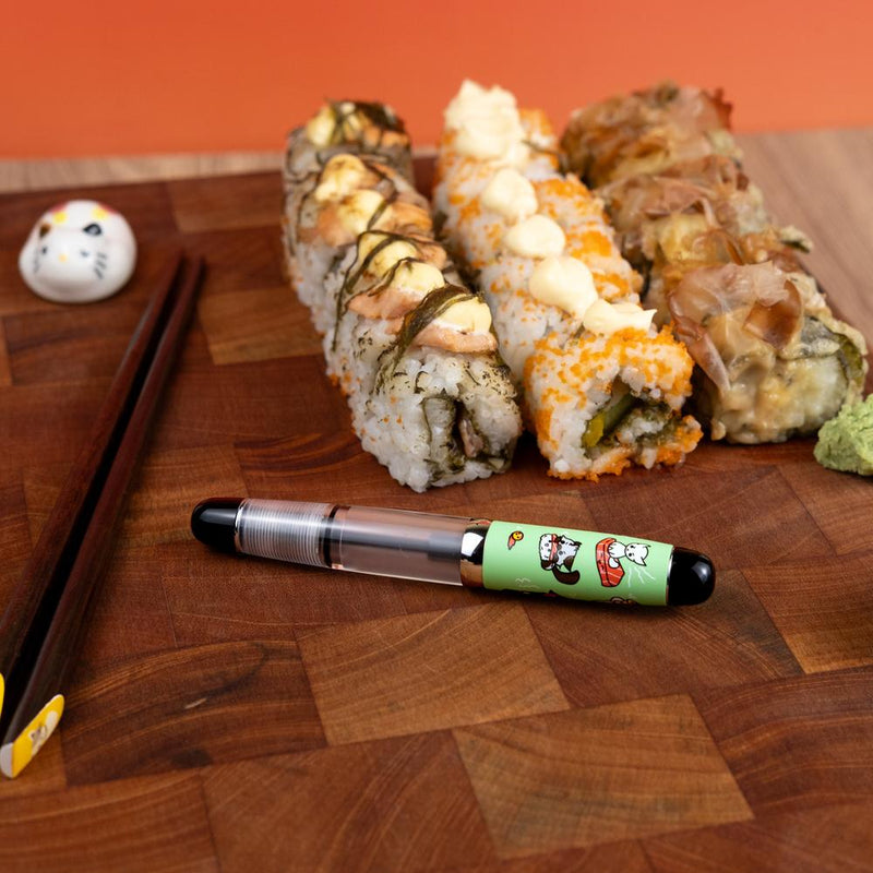 Opus 88 × @twenty_sides Grumpy Kitty, Happy Sushi Fountain Pen