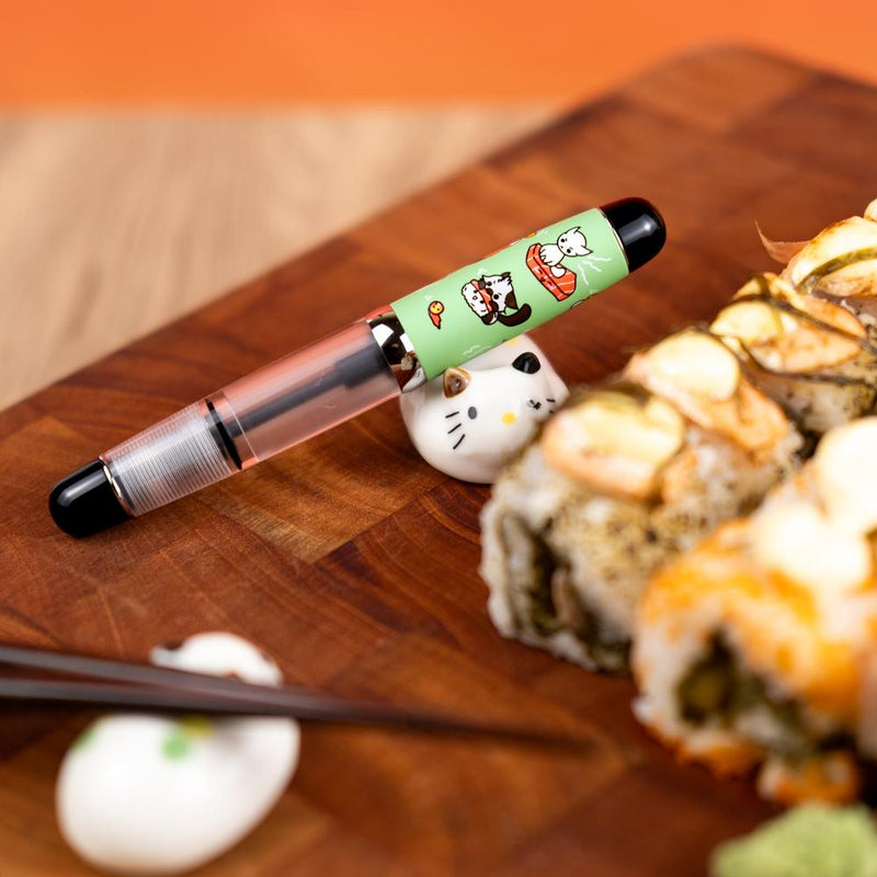 Opus 88 × @twenty_sides Grumpy Kitty, Happy Sushi Fountain Pen
