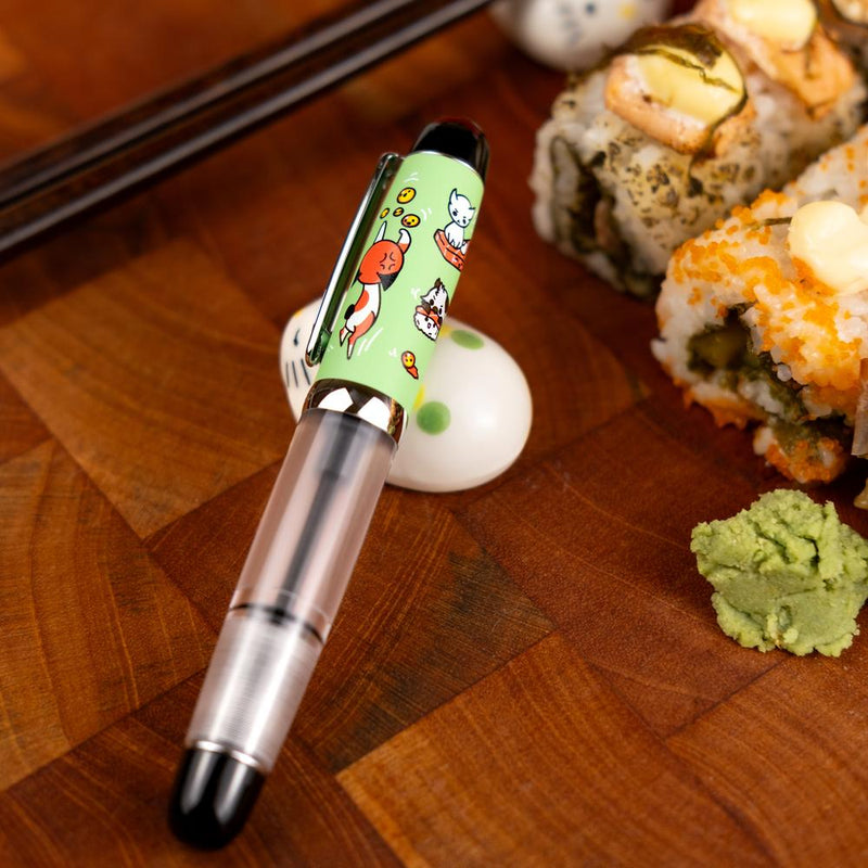 Opus 88 × @twenty_sides Grumpy Kitty, Happy Sushi Fountain Pen