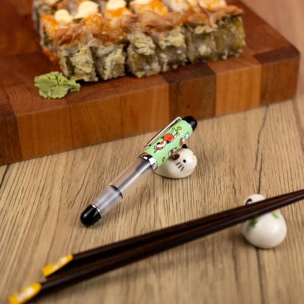 Opus 88 × @twenty_sides Grumpy Kitty, Happy Sushi Fountain Pen
