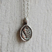 Peg and Awl Shepherd's Purse Botanical Necklace - Pendant Close Up View