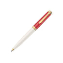 Pelikan Souverän K600 Red-White Ballpoint Pen - Tip is Exposed