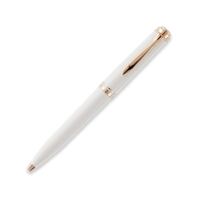 Pelikan Souverän K600 White and Rose Gold Ballpoint Pen | EndlessPens