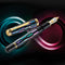 Pelikan M1000 Souverän Raden Black Infinity Fountain Pen - Cap Cover Detached From The Body Exposing Nib | EndlessPens