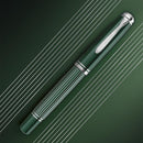 Pelikan Souverän M815 Metal Striped Green Fountain Pen - Special Edition (2026) - Pen with Cap Cover | EndlessPens