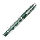 Pelikan Souverän M815 Metal Striped Green Fountain Pen - Special Edition (2026) - Pen with Cap Cover Attached | EndlessPens