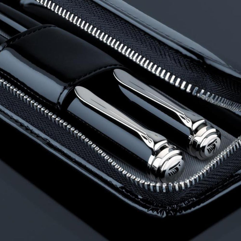 Hi-Q Genuine Leather Fountain Pen Case 2 Pen Holder Case Pouch Bag