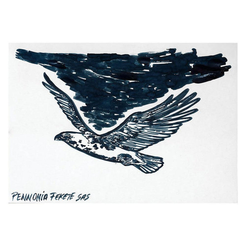 Pennonia Fekete Sas Black Eagle Ink Bottle (60ml) - An Ink Drawing On Notebook | EndlessPens