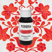 Pennonia Kalotaszegi Vörös Kalotaszeg Red Ink Bottle (60ml) - A Bottle Of Ink With A White Cap | EndlessPens