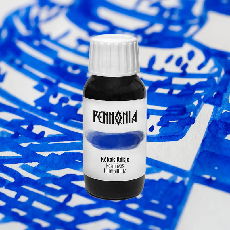 Pennonia Kékek Kékje Blue of Blues Ink Bottle (60ml) - A Bottle Of Ink With A White Cap | EndlessPens