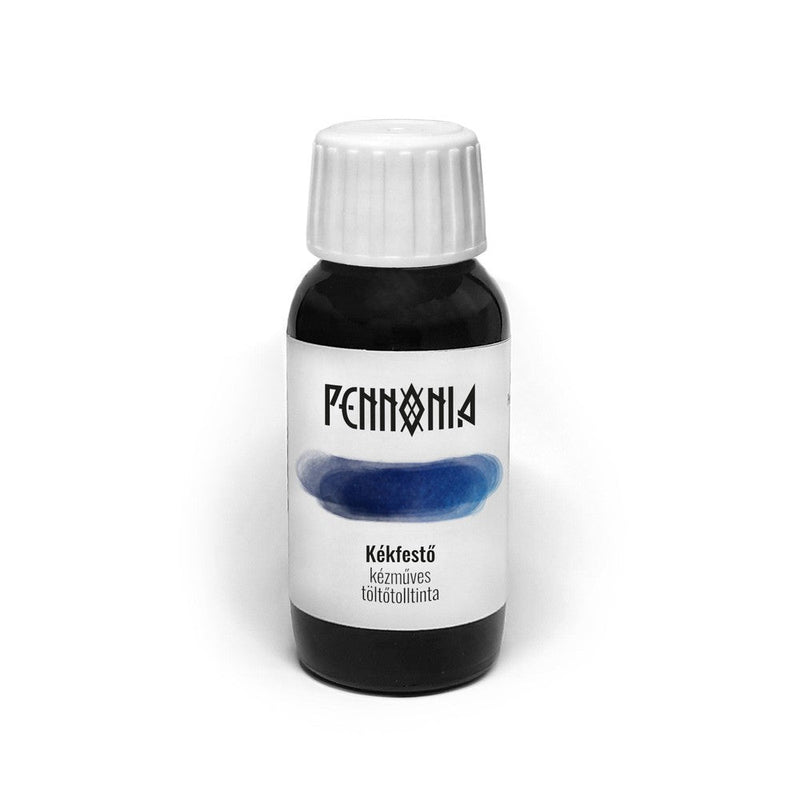 Pennonia Kékfestő Embroidery Blue Ink Bottle (60ml) - A Bottle Of Ink On White Background | EndlessPens