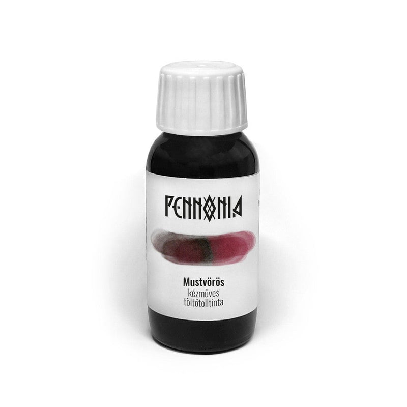 Pennonia Mustvörös Young Wine Ink Bottle (60ml) - A Bottle Of Ink On White Background | EndlessPens