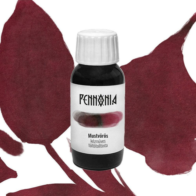 Pennonia Mustvörös Young Wine Ink Bottle (60ml) - A Bottle Of Ink With A White Cap | EndlessPens