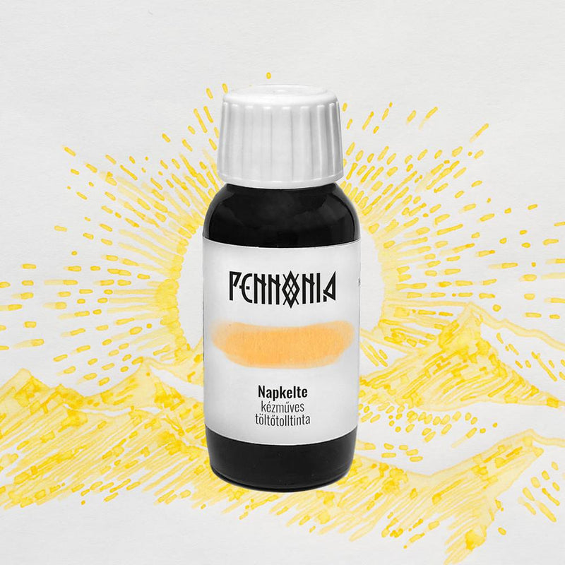 Pennonia Napkelte Sunrise Ink Bottle (60ml) - A Bottle Of Ink With A White Cap | EndlessPens