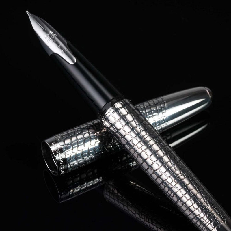 Pilot Fountain Pen - Sterling Silver - Ishidatami - cap & nib