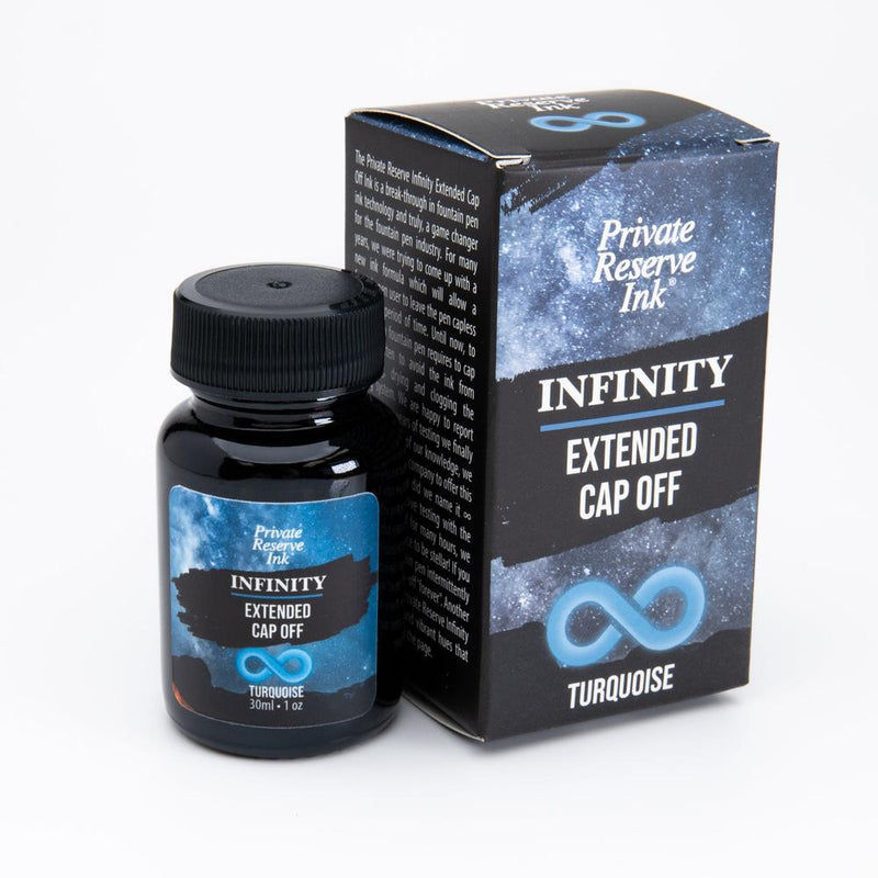 Private Reserve Ink Infinity Ink Bottle (30ml) - Infinity Turquoise - Box and Bottle | EndlessPens