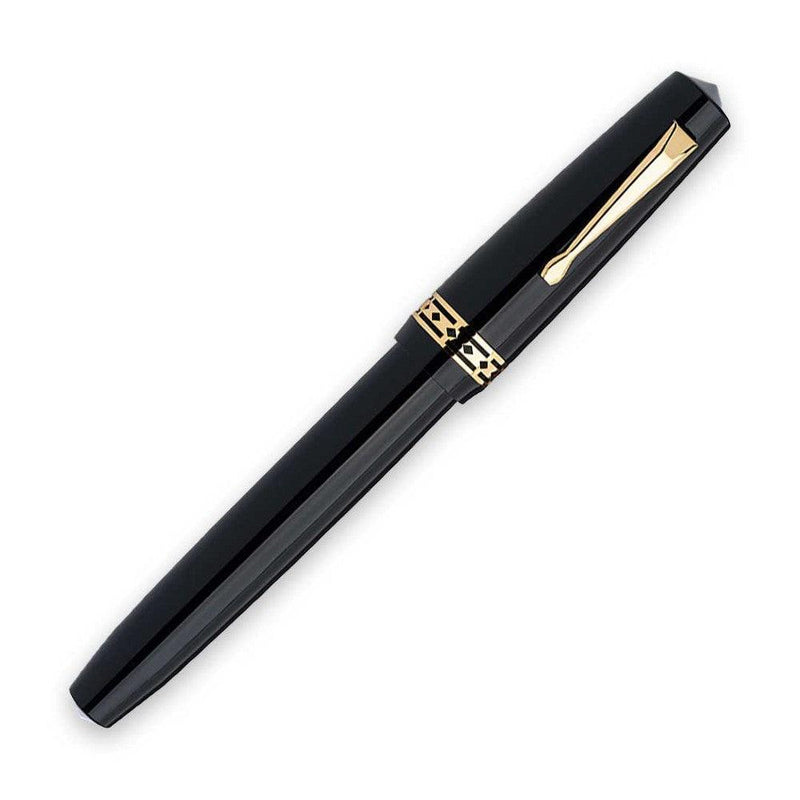 Leonardo RADIUS® 1934 Settimo Nero Lucido (Black Glossy) Fountain Pen - Gold - With Cap Cover