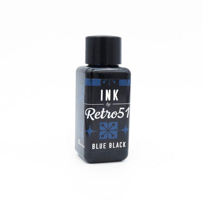 Retro 51 Blue Black Ink Bottle (30ml) - Ink Bottle On White Background | EndlessPens