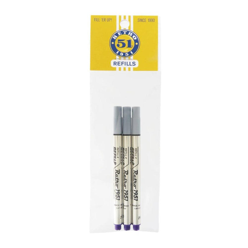 Retro 51 Tornado Capless Rollerball Pen Refill (3-Pack) - Three Purple Pen Refills