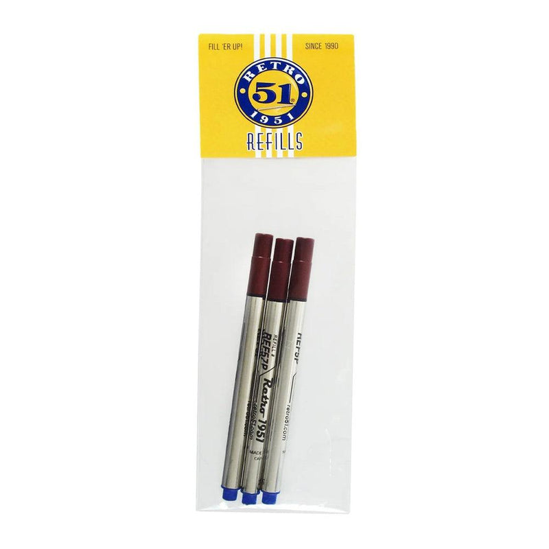 Retro 51 Tornado Capless Rollerball Pen Refill (3-Pack) - Three Blue Pen Refills