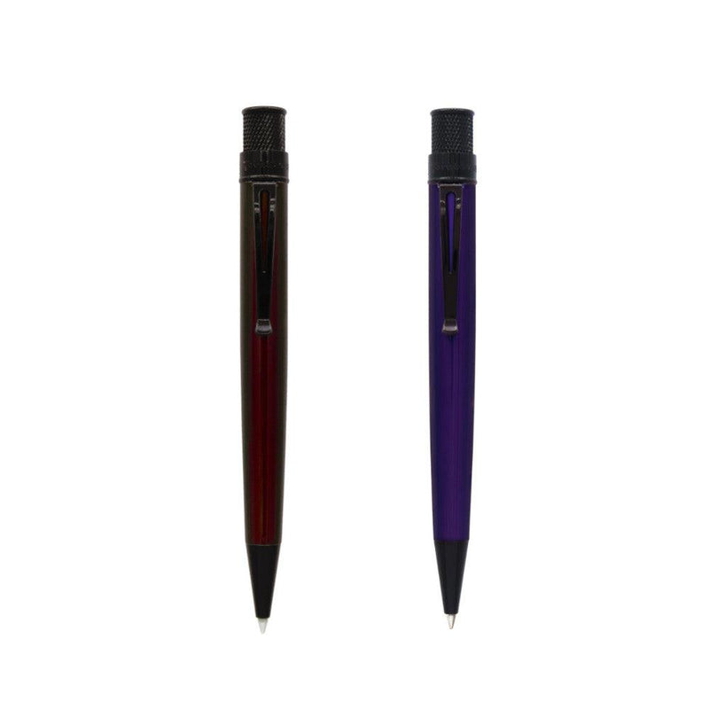 Retro 51 Tornado Stealth Lacquer Rollerball Pen - Midnight Blue and Black Cherry in White Background | EndlessPens