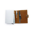 Retro 51 x Pularys Modern Traveler Wallet - Cognac Wallet With Pen and Cards On White Background | EndlessPens