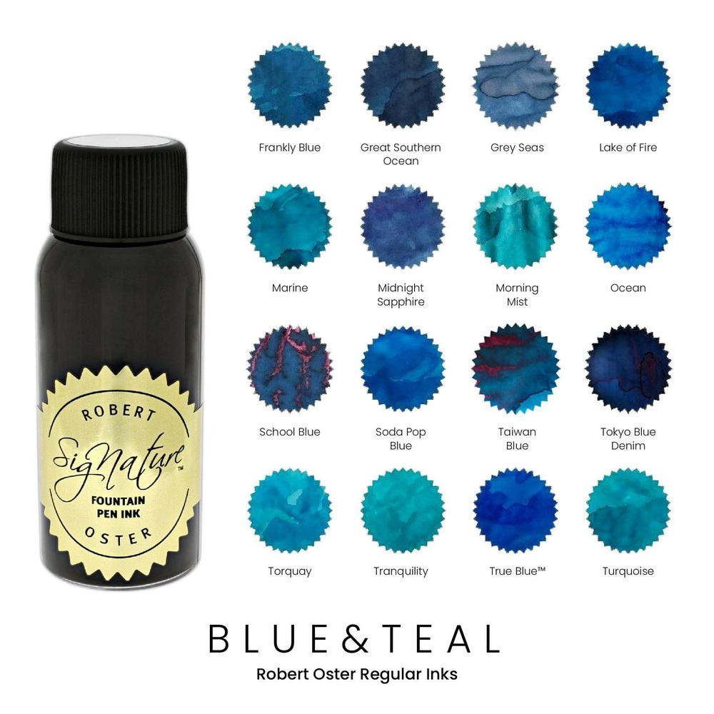 Robert Oster Regular Ink Bottle (50ml) - Blue & Teal