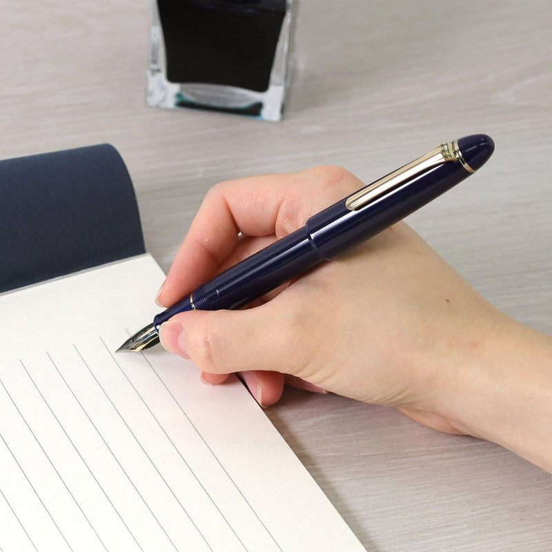 Sailor 1911 Casual L Gold Trim Fountain Pen in Muted Blue with Paper and Ink | EndlessPens