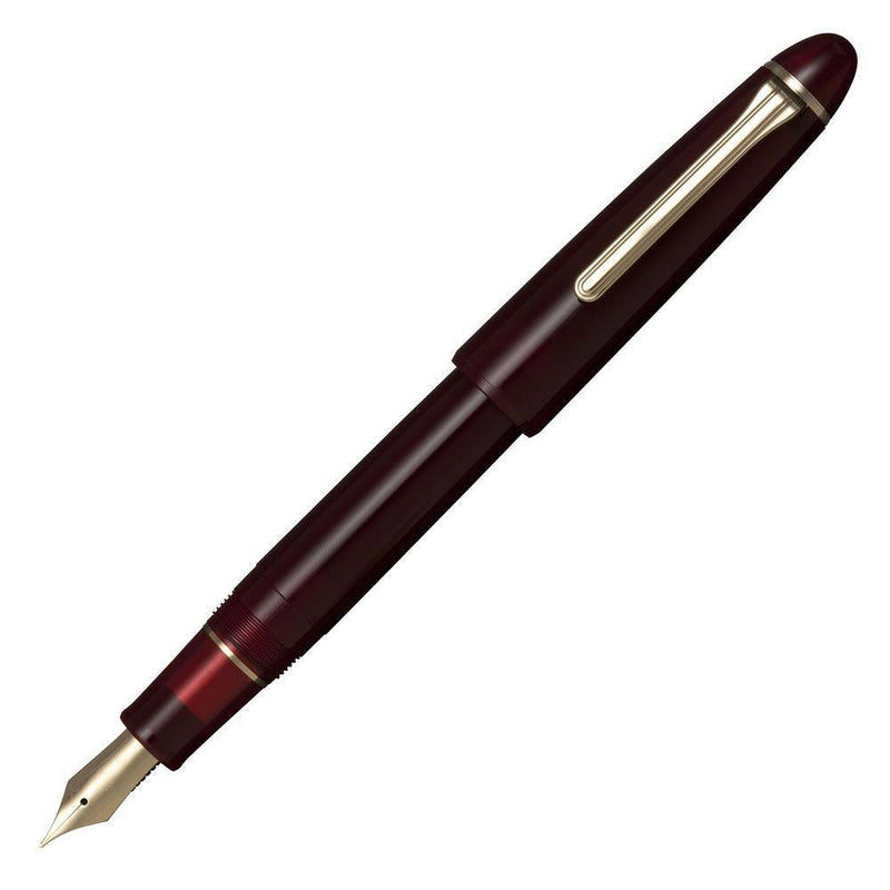 Sailor 1911 Casual L Gold Trim Fountain Pen in Muted Red with Nib Exposed | EndlessPens